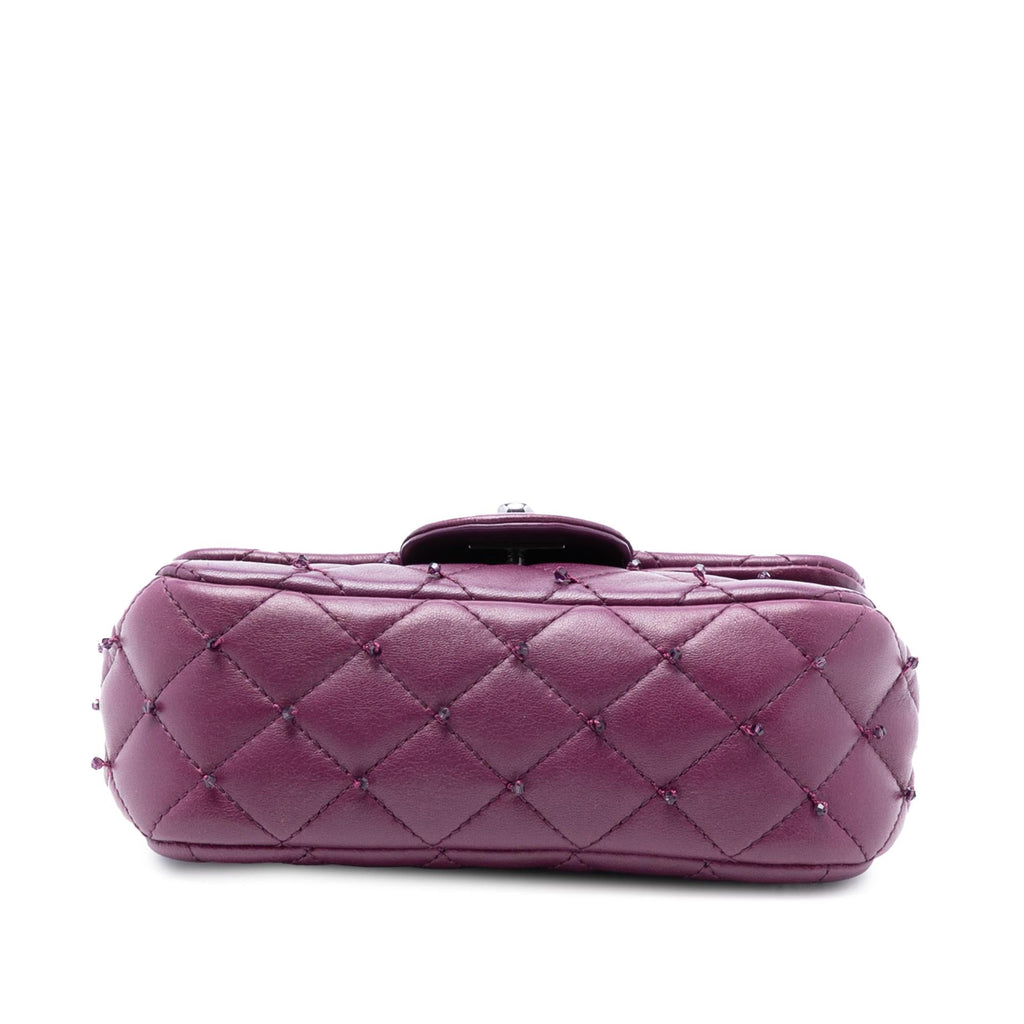 Chanel Extra Mini Rectangular Lambskin Beaded Single Flap