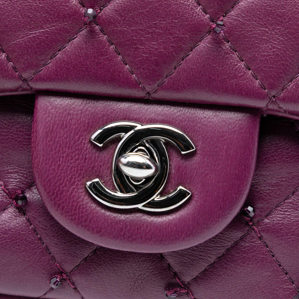 Chanel Extra Mini Rectangular Lambskin Beaded Single Flap