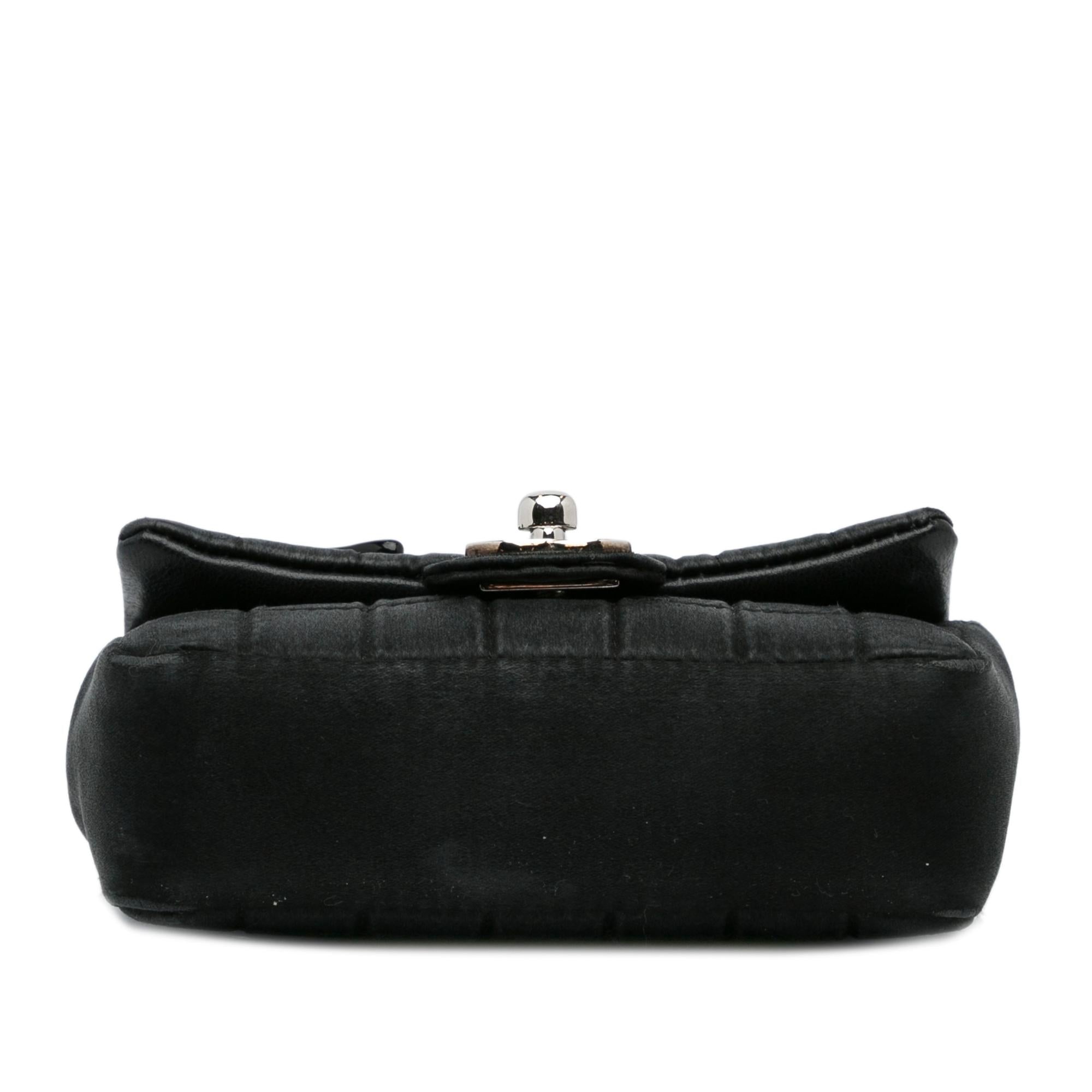 Chanel Extra Mini Satin Choco Bar Charms Flap Bag