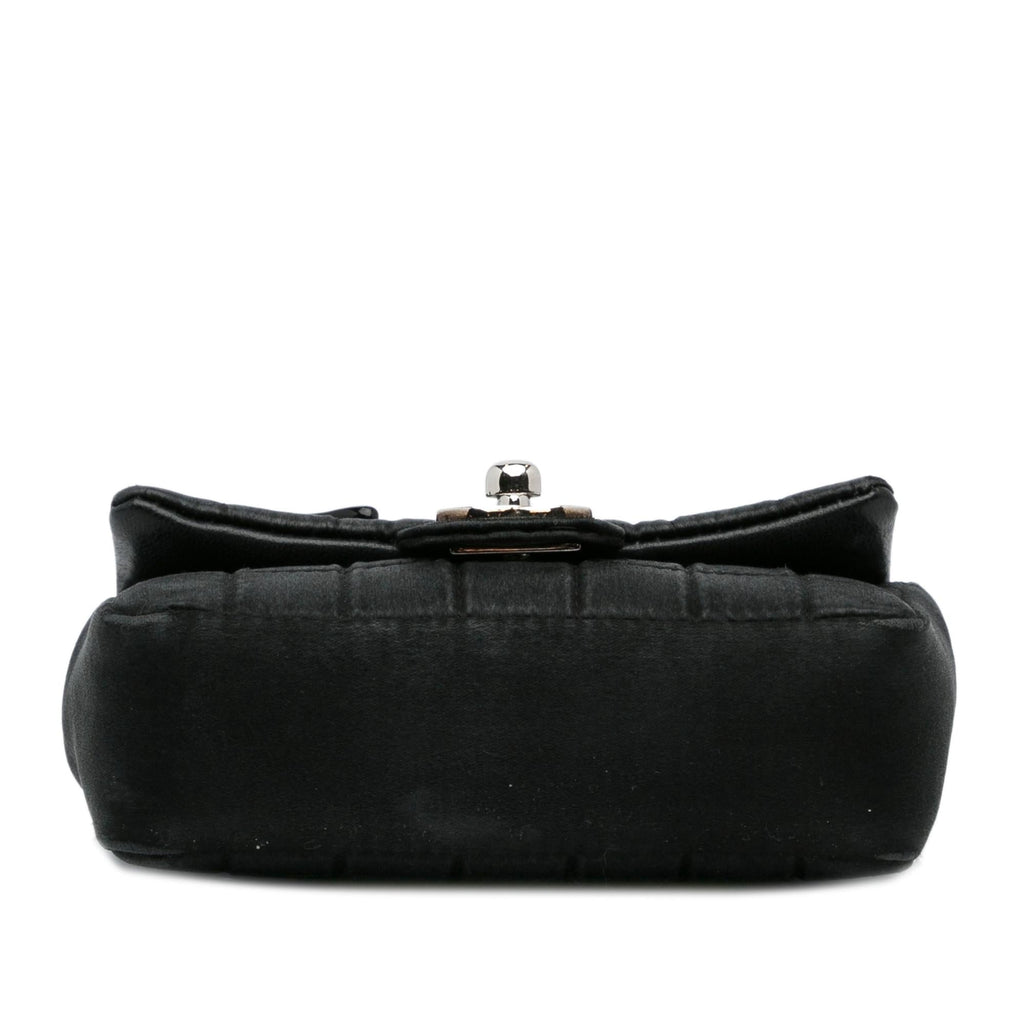 Chanel Extra Mini Satin Choco Bar Charms Flap Bag