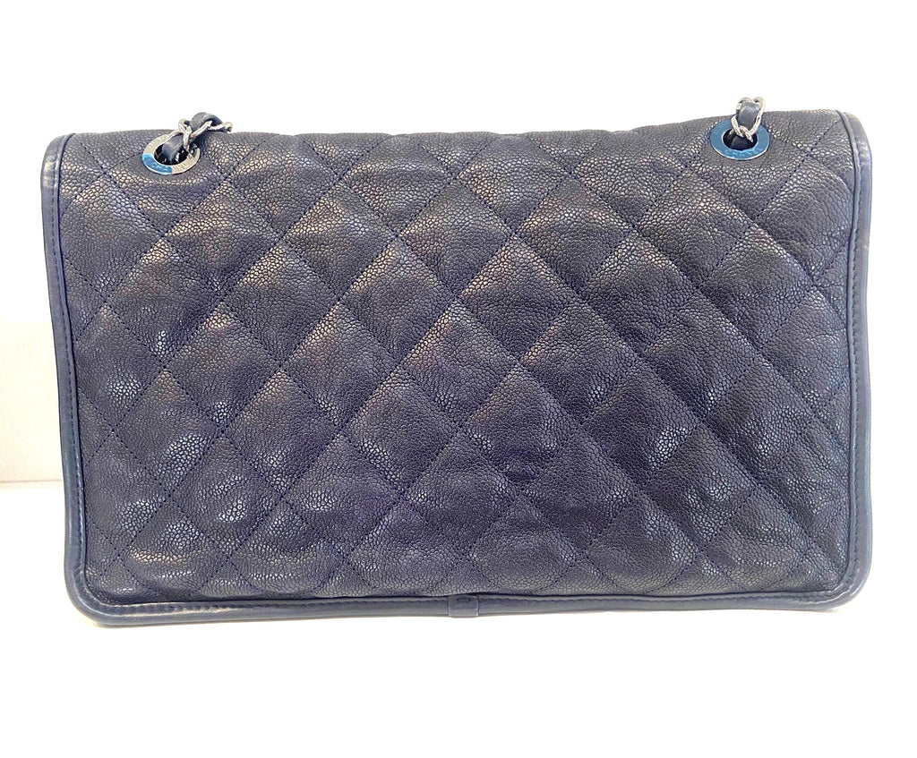 CHANEL FRENCH RIVIERA QUILTED CAVIAR MEDIUM FLAP BAG