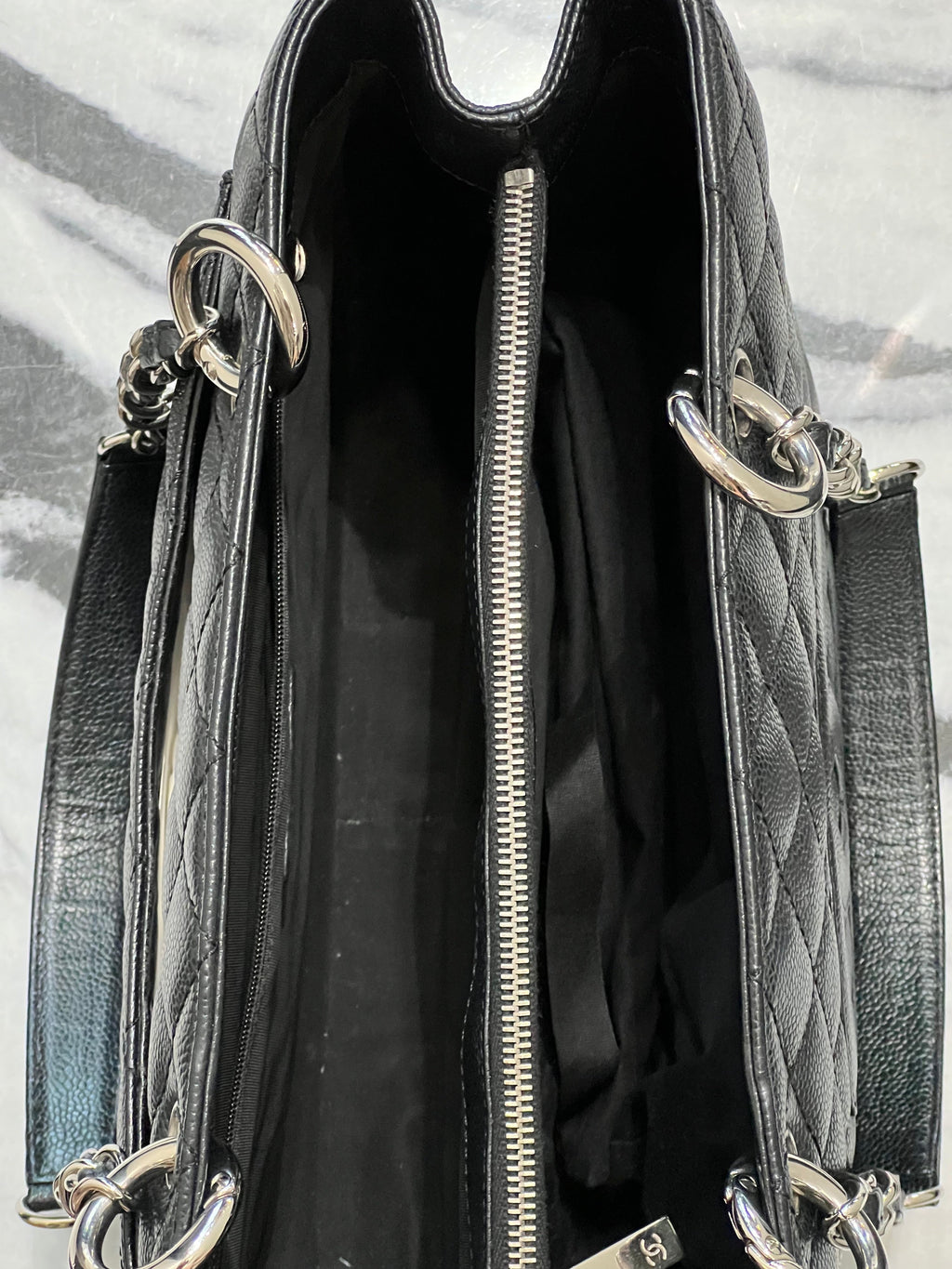 CHANEL CAVIAR QUILTED LEATHER GST TOTE BAG