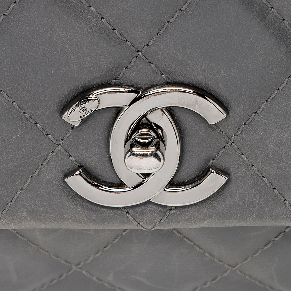 Chanel Glazed Calfskin Accordion Flap Bag (SHF-19847)