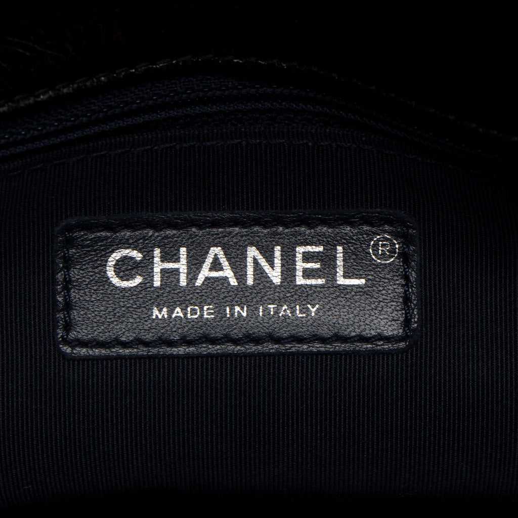 Chanel Glazed Calfskin CC Plate Medium Flap Bag