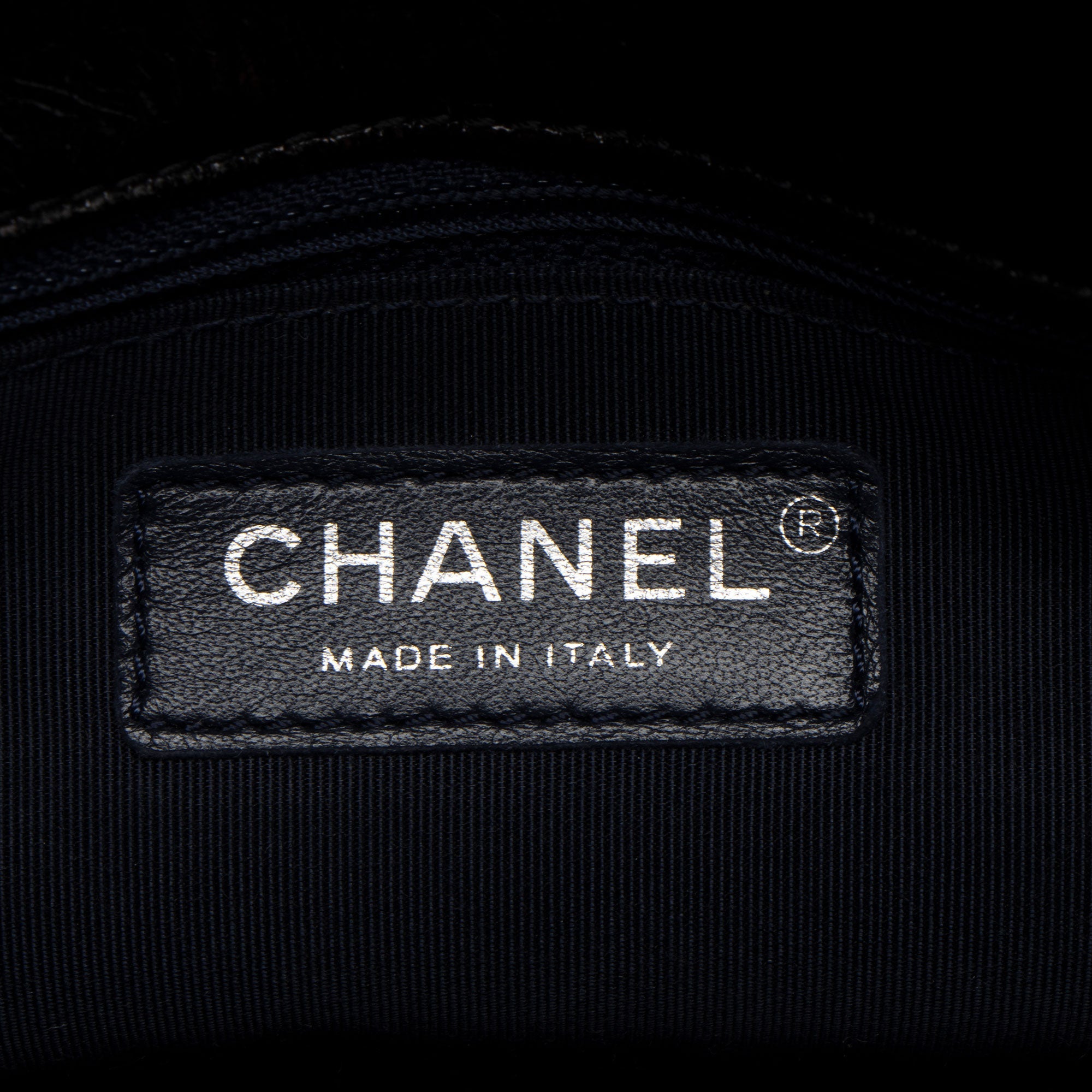 Chanel Glazed Calfskin CC Plate Medium Flap Bag