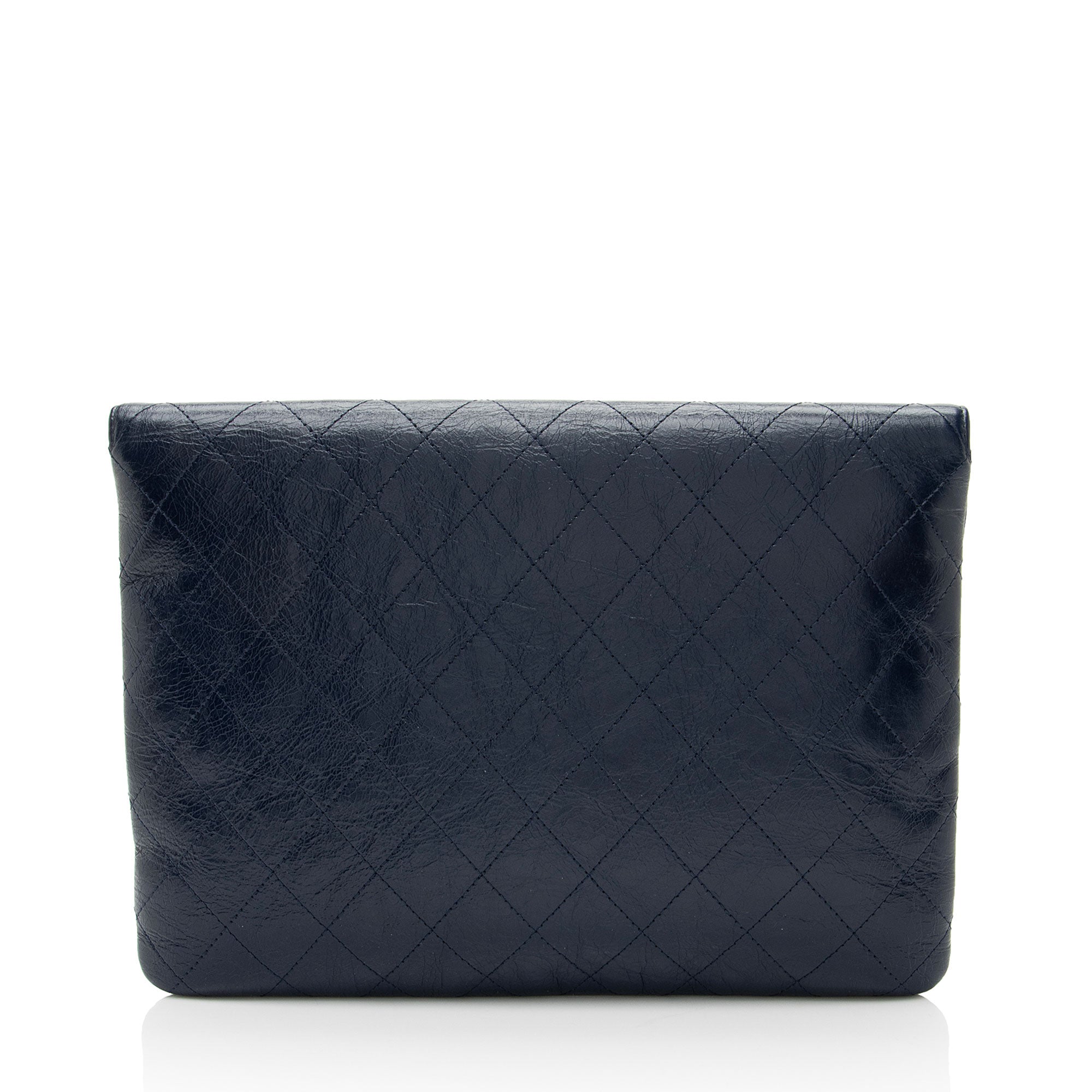Chanel Glazed Calfskin Golden Class Turn Lock Clutch