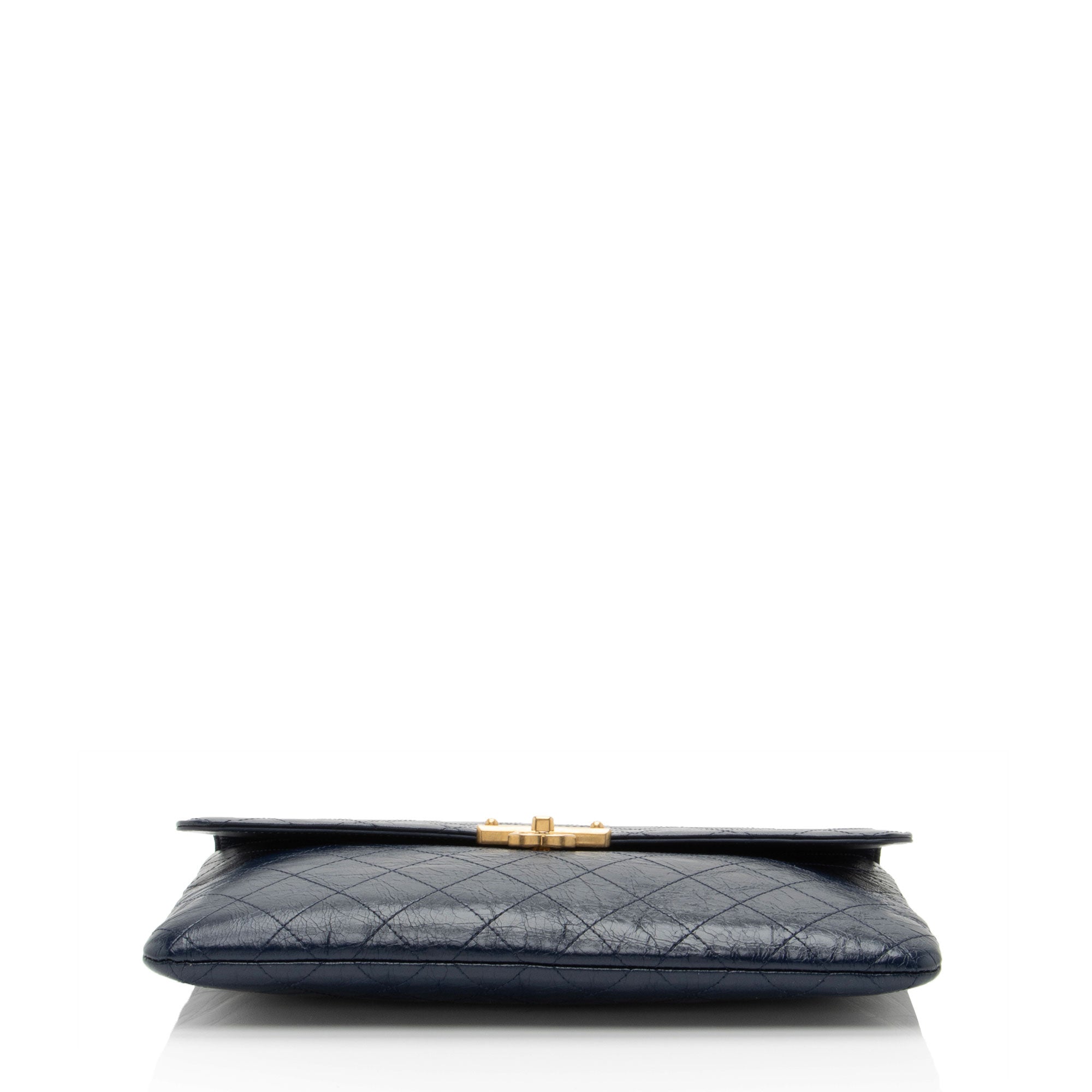 Chanel Glazed Calfskin Golden Class Turn Lock Clutch