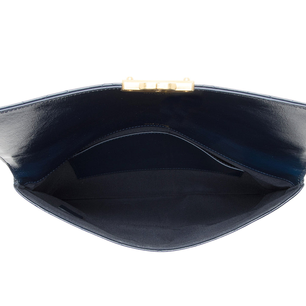 Chanel Glazed Calfskin Golden Class Turn Lock Clutch