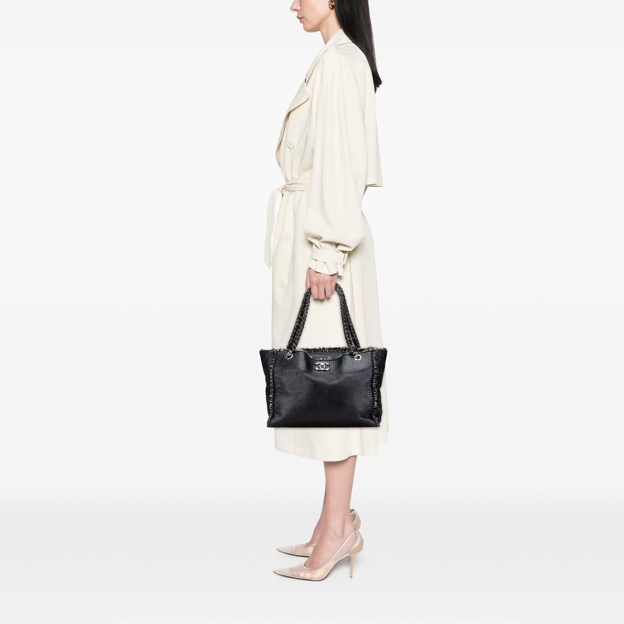 Chanel Glazed Calfskin Tweed Tweedy Shopping Tote