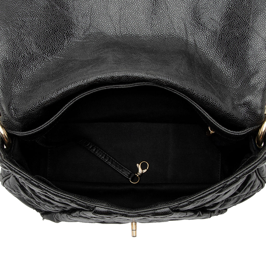 Chanel Glazed Caviar Coco Pleats Messenger Bag (SHF-KGhO50)