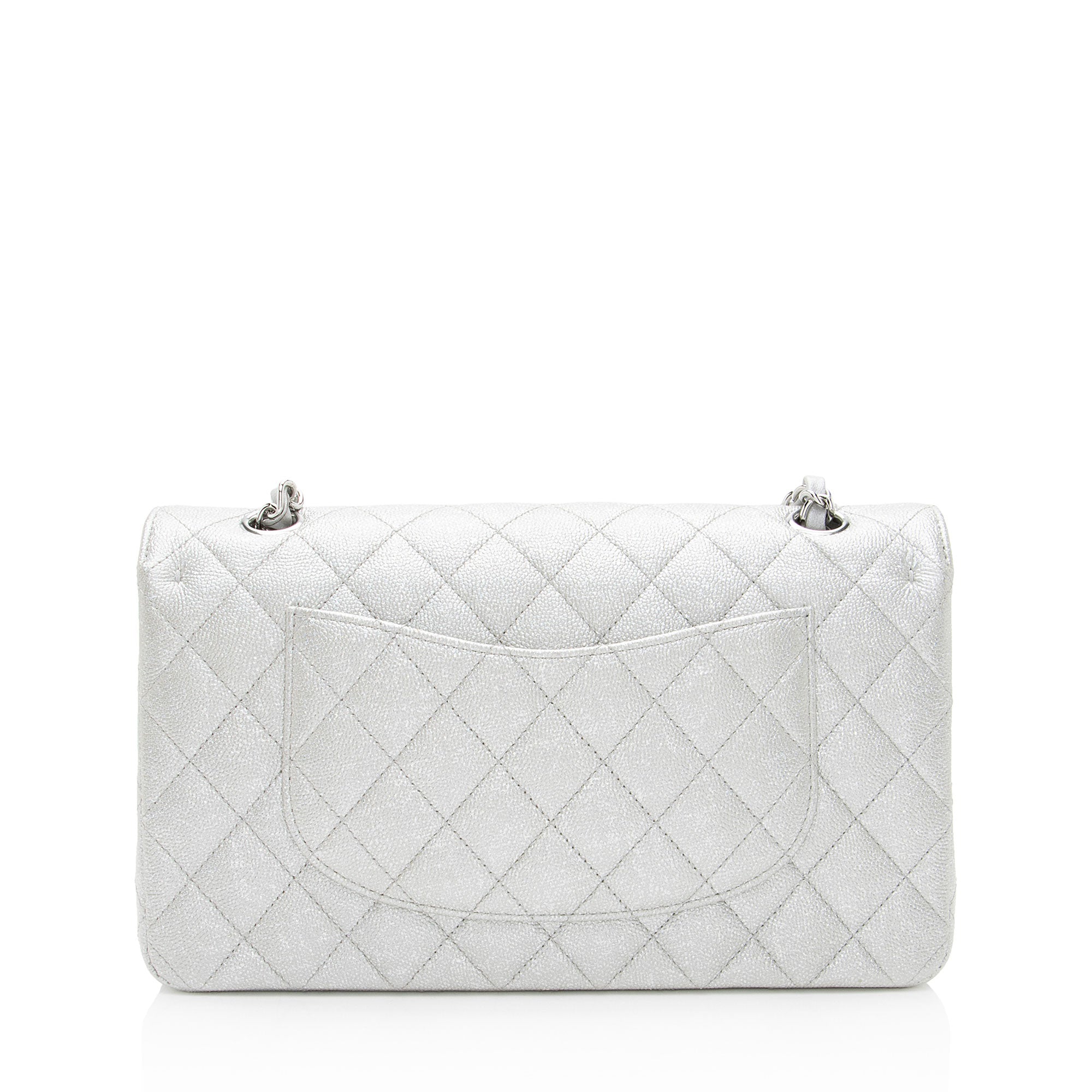 Chanel Glittered Metallic Caviar Leather Classic Medium Double Flap Bag