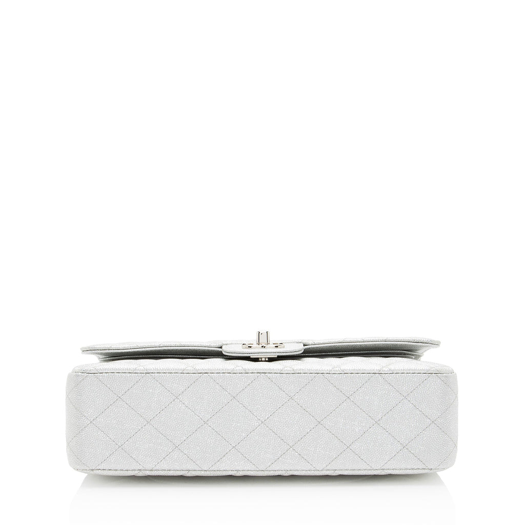 Chanel Glittered Metallic Caviar Leather Classic Medium Double Flap Bag