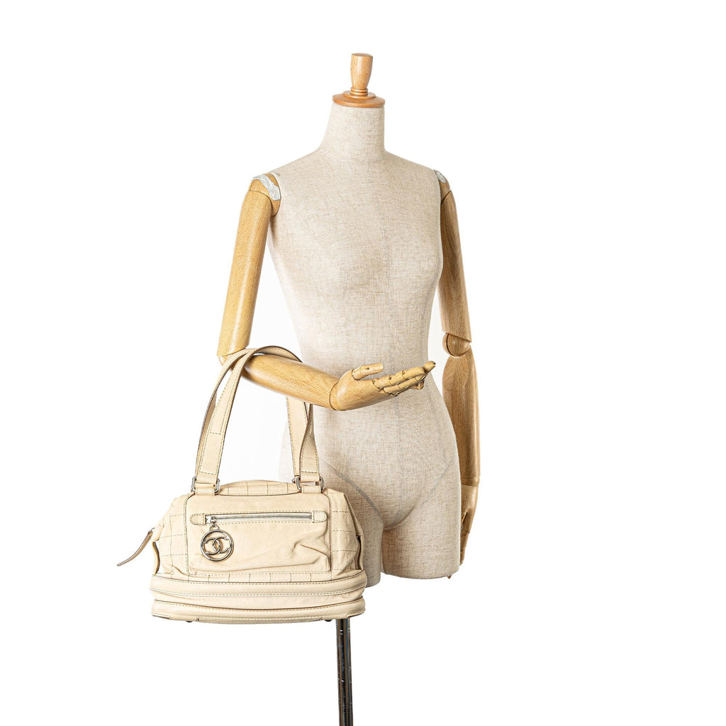 Chanel Goatskin Square Stitch Essential Bowler