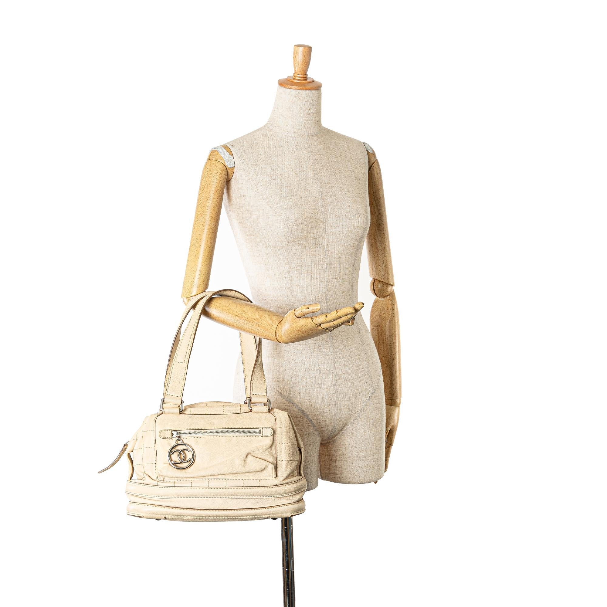 Chanel Goatskin Square Stitch Essential Bowler