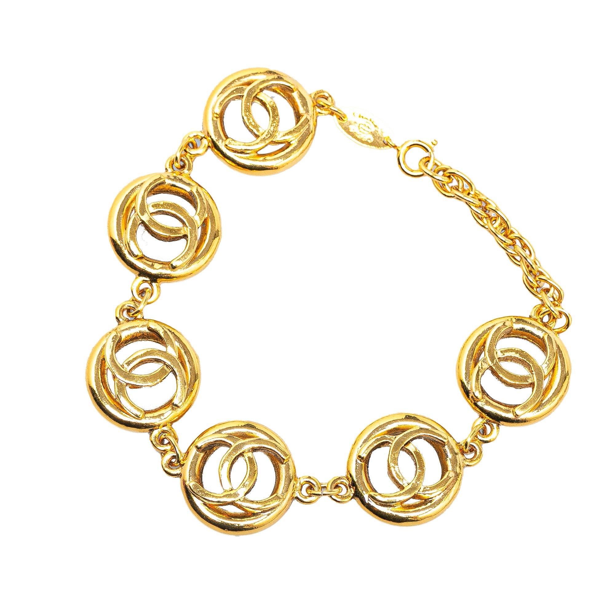 Chanel Gold Plated CC Chain Bracelet