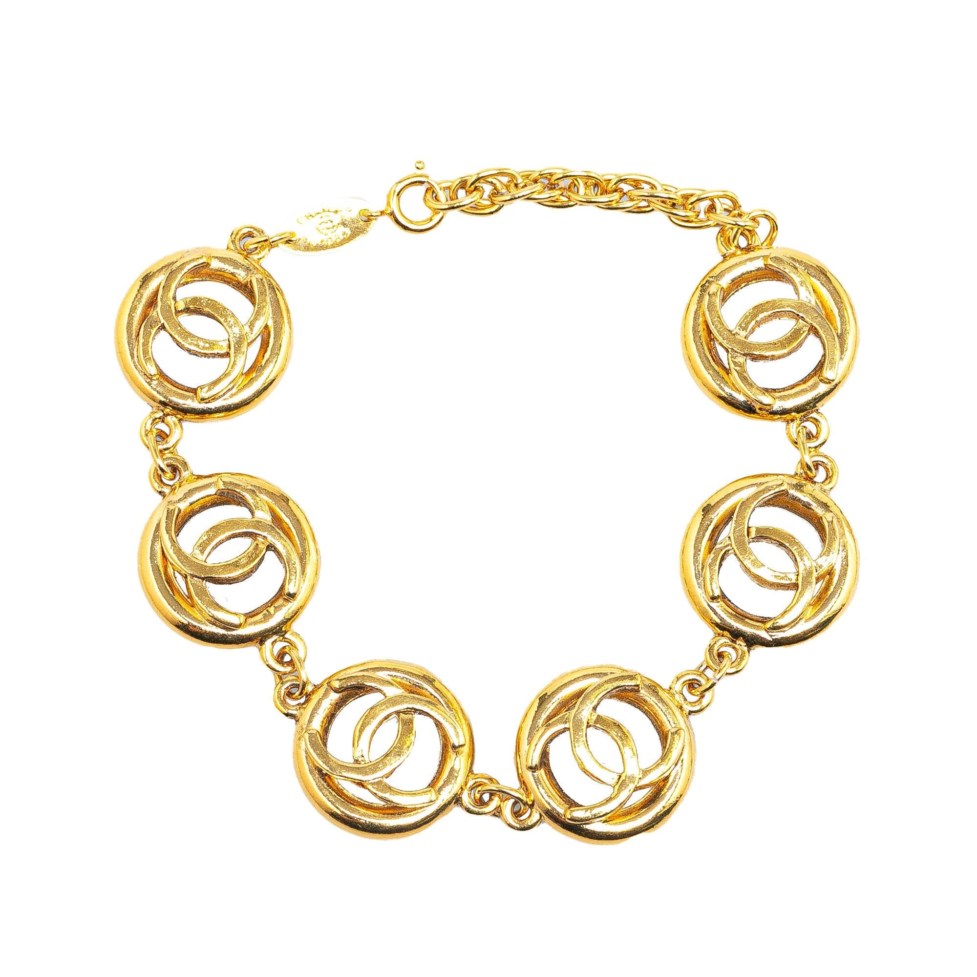 Chanel Gold Plated CC Chain Bracelet
