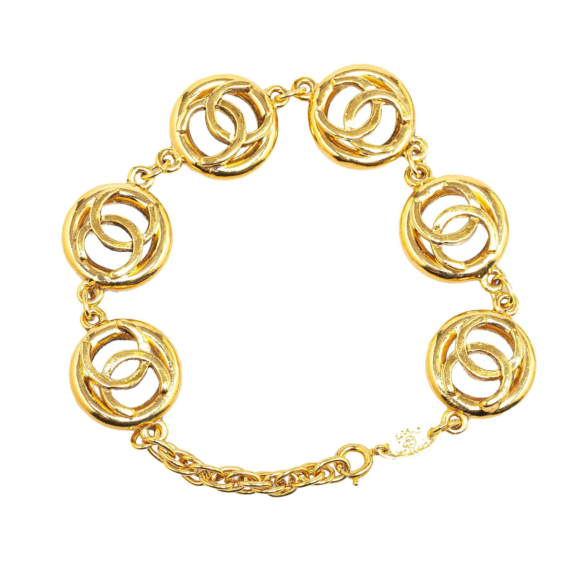 Chanel Gold Plated CC Chain Bracelet