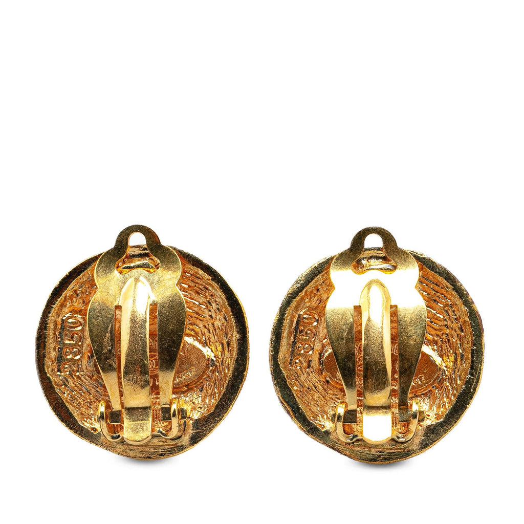 Chanel Gold Plated CC Clip On Earrings (SHG-h09o9s)