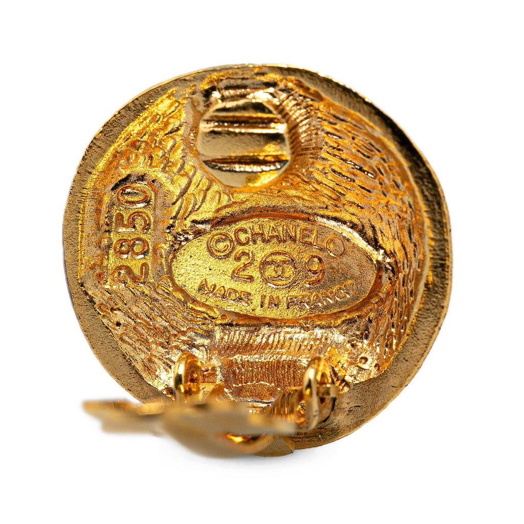 Chanel Gold Plated CC Clip On Earrings (SHG-h09o9s)
