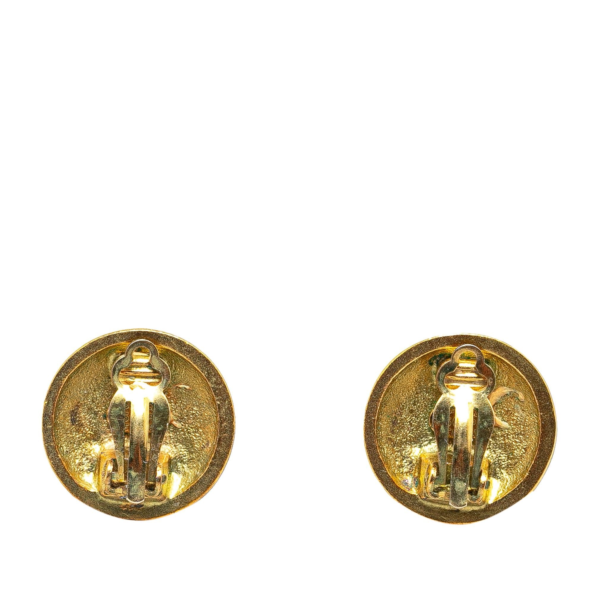 Chanel Gold Plated CC Clip On Earrings (SHG-3HNCUs)