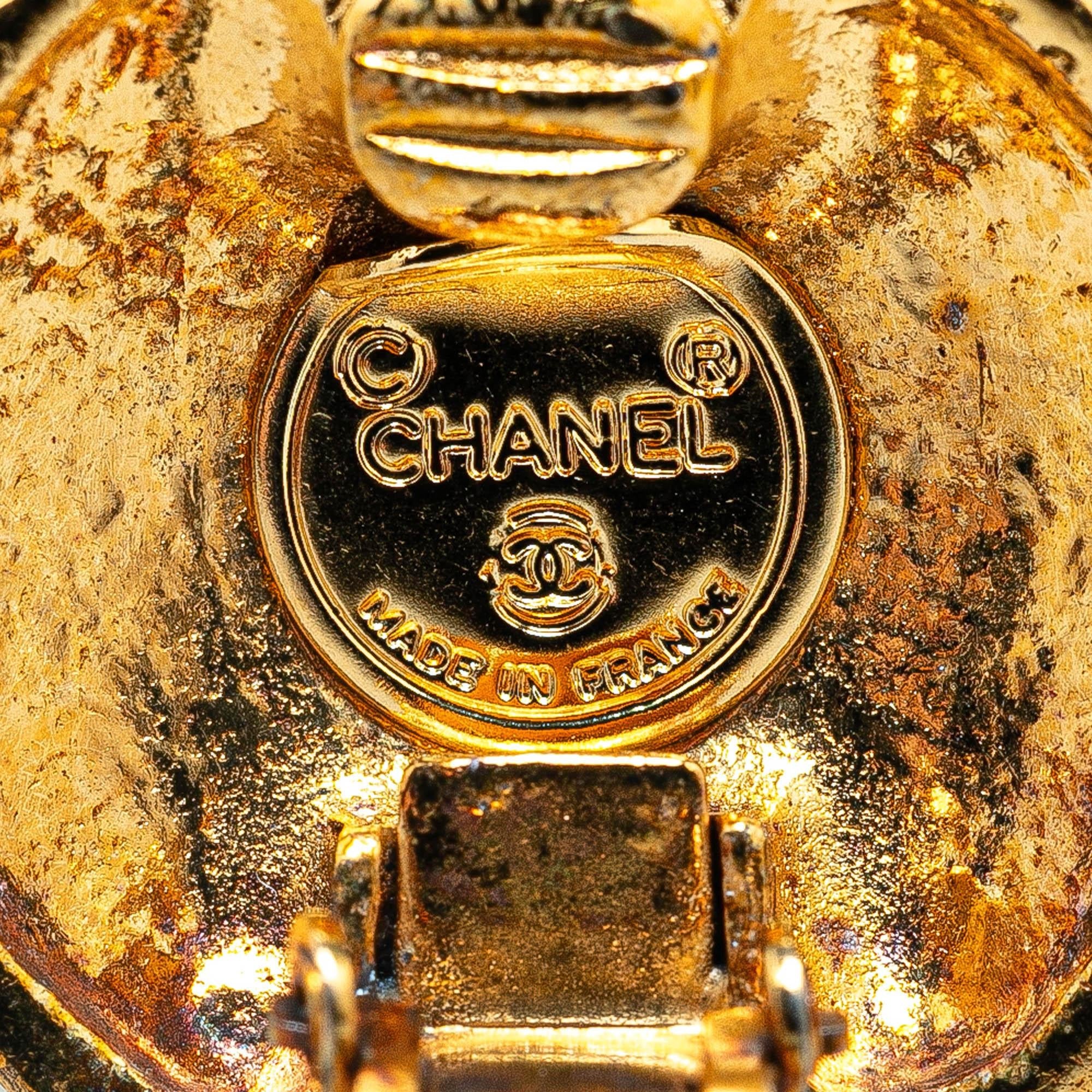 Chanel Gold Plated CC Clip On Earrings
