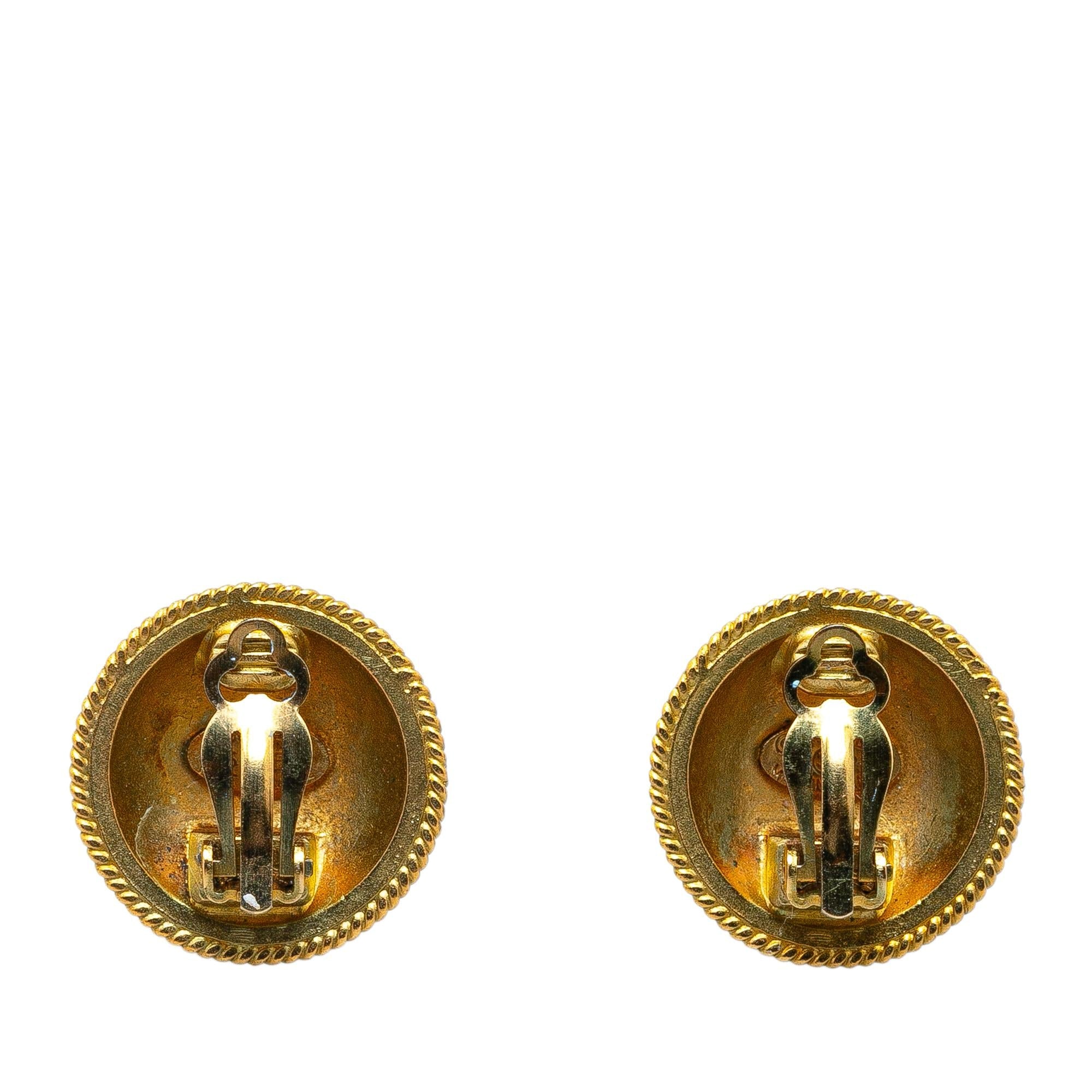 Chanel Gold Plated CC Clip On Earrings