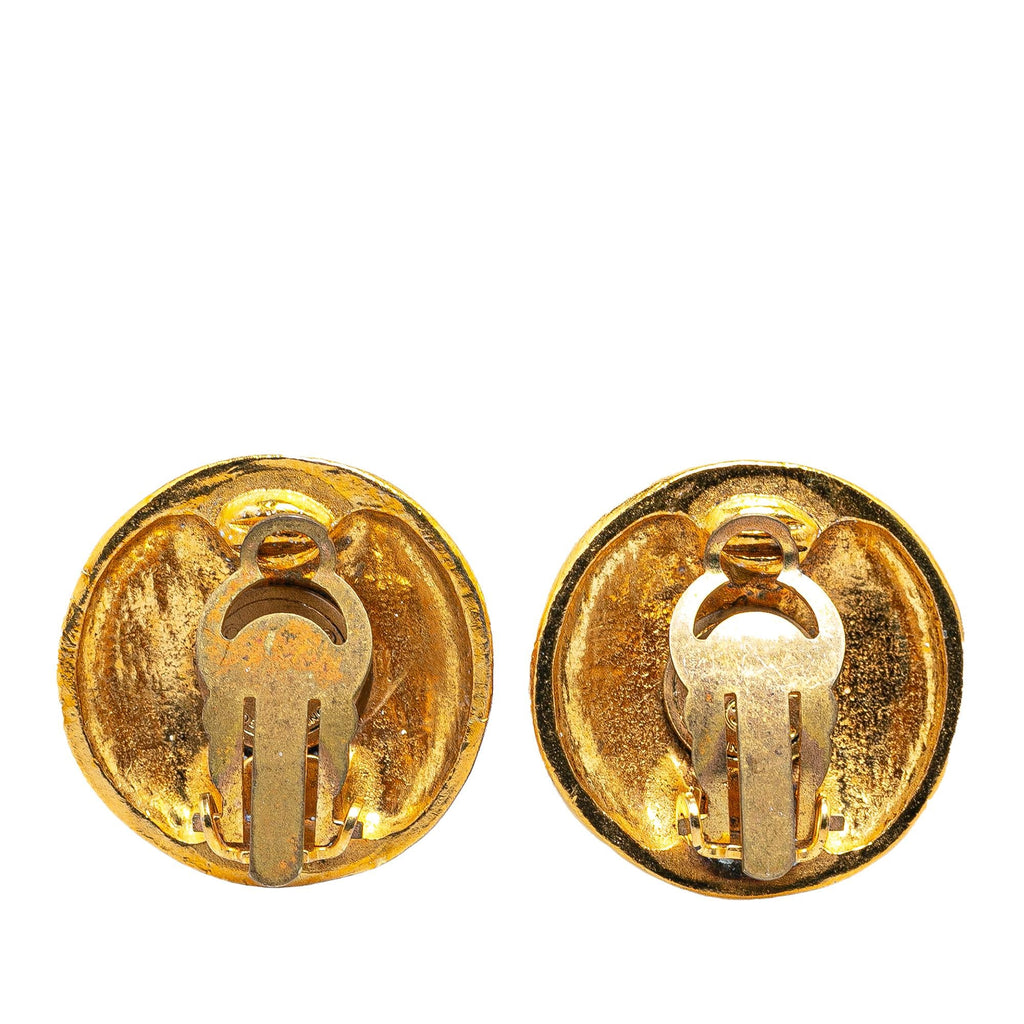 Chanel Gold Plated CC Clip On Earrings