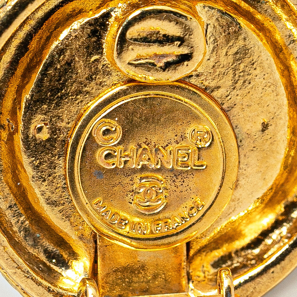 Chanel Gold Plated CC Clip On Earrings