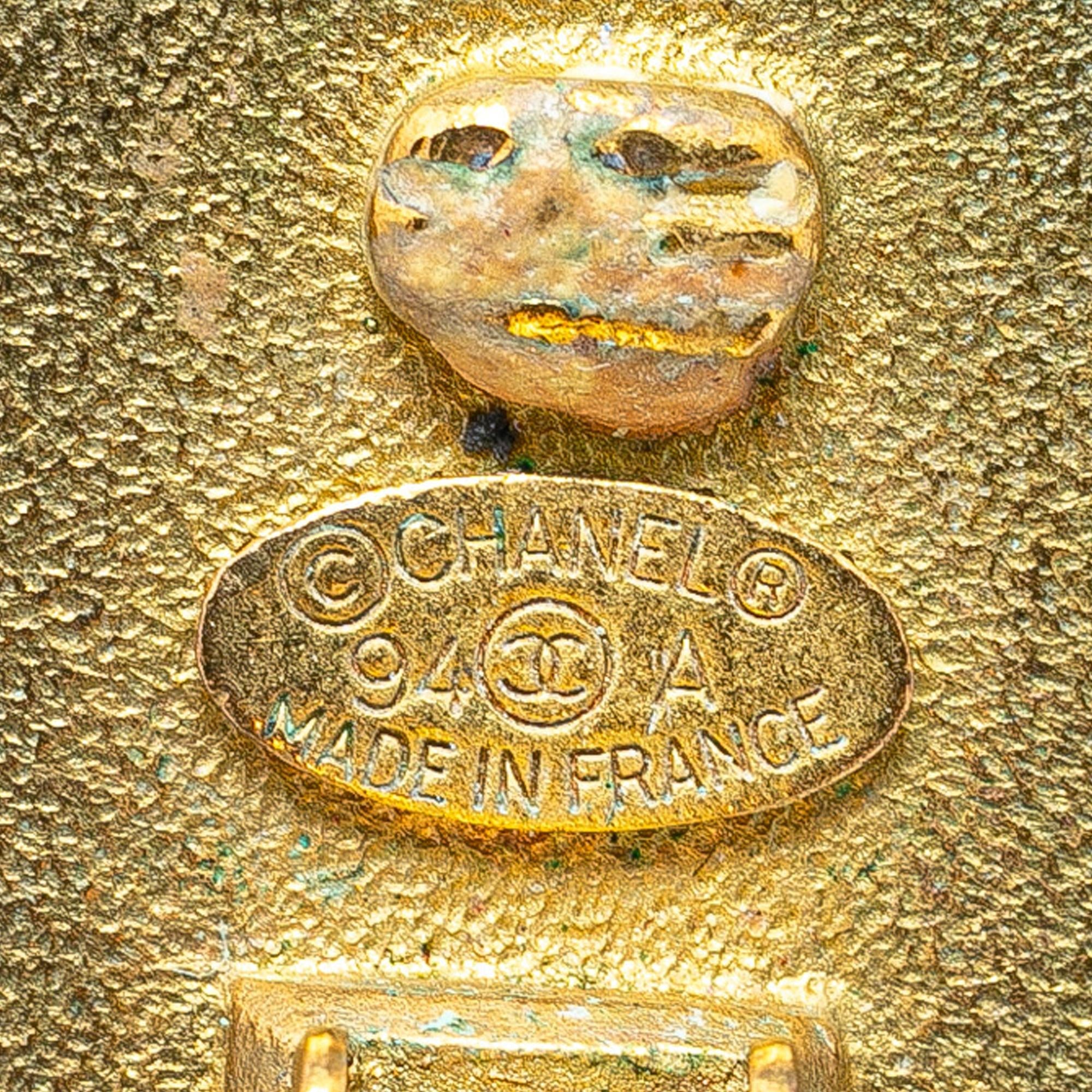 Chanel Gold Plated CC Clip On Earrings