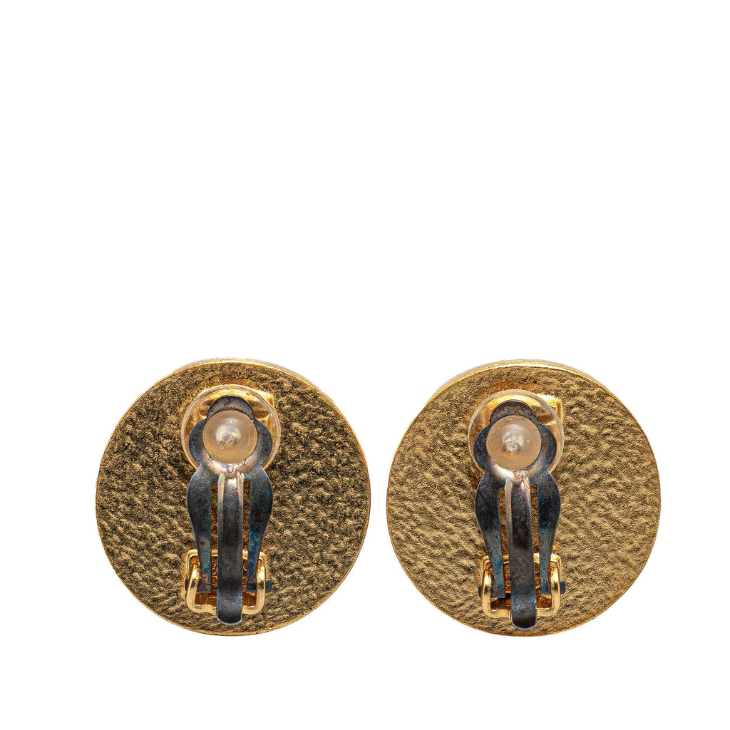 Chanel Gold Plated CC Clip On Earrings