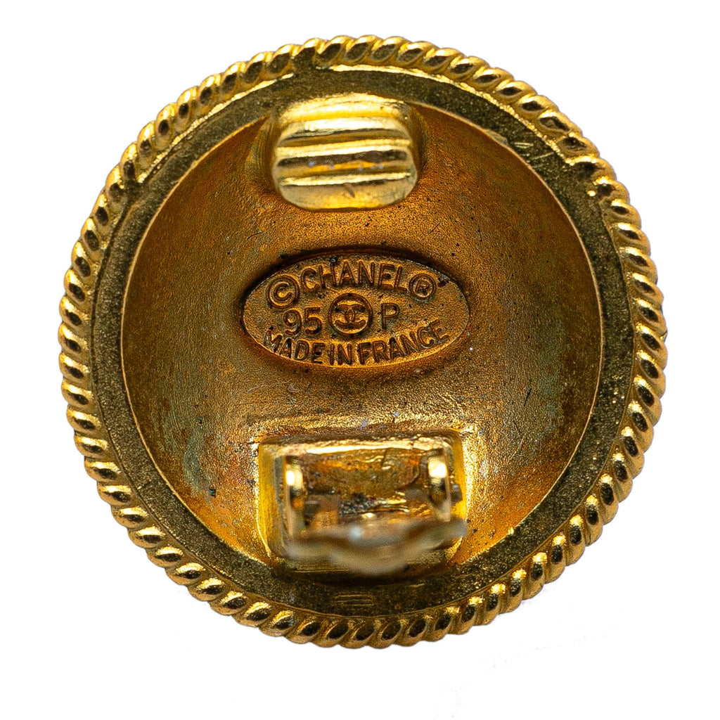 Chanel Gold Plated CC Clip On Earrings
