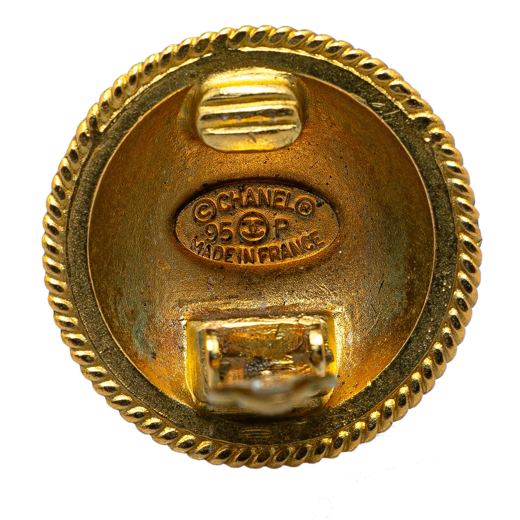 Chanel Gold Plated CC Clip On Earrings