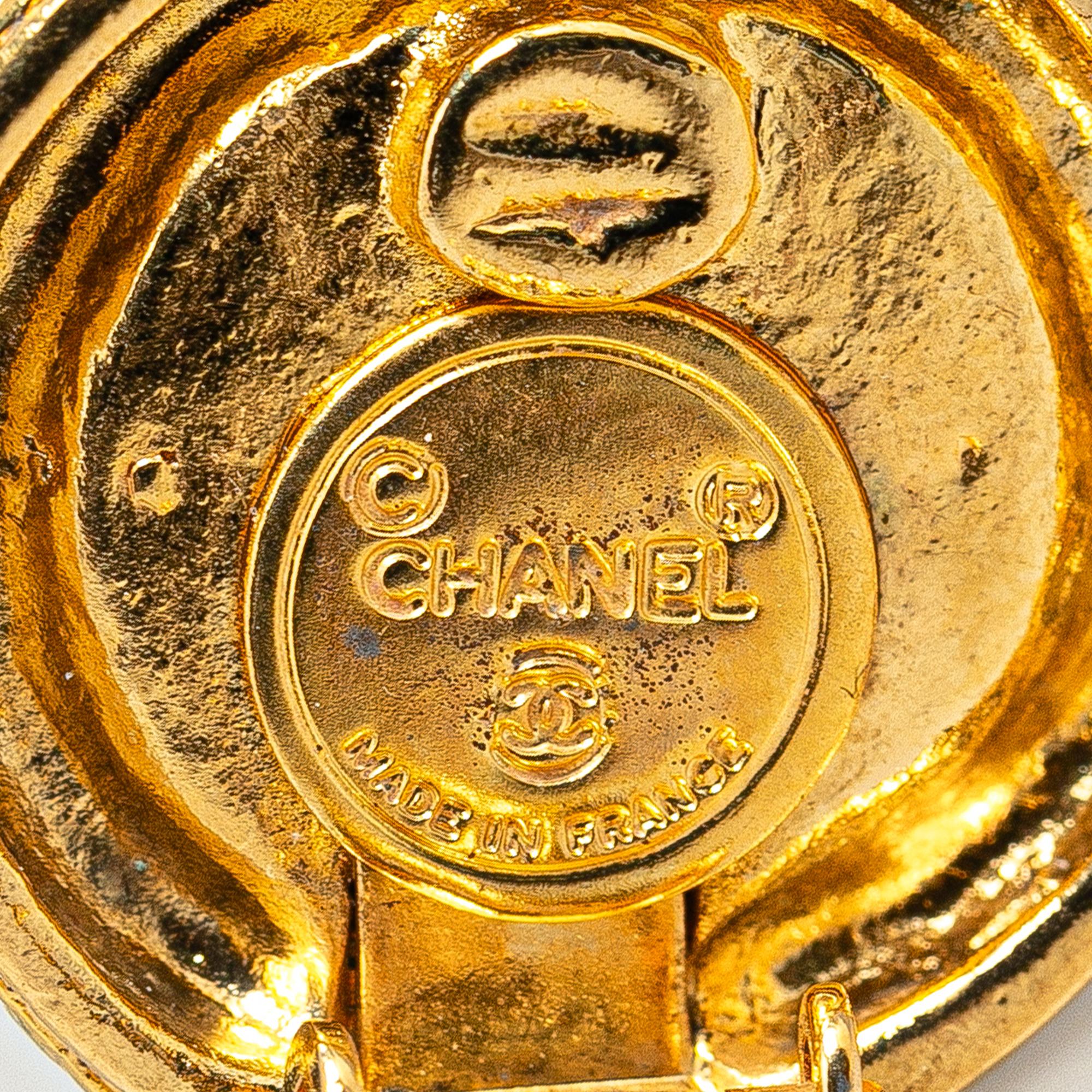 Chanel Gold Plated CC Clip On Earrings