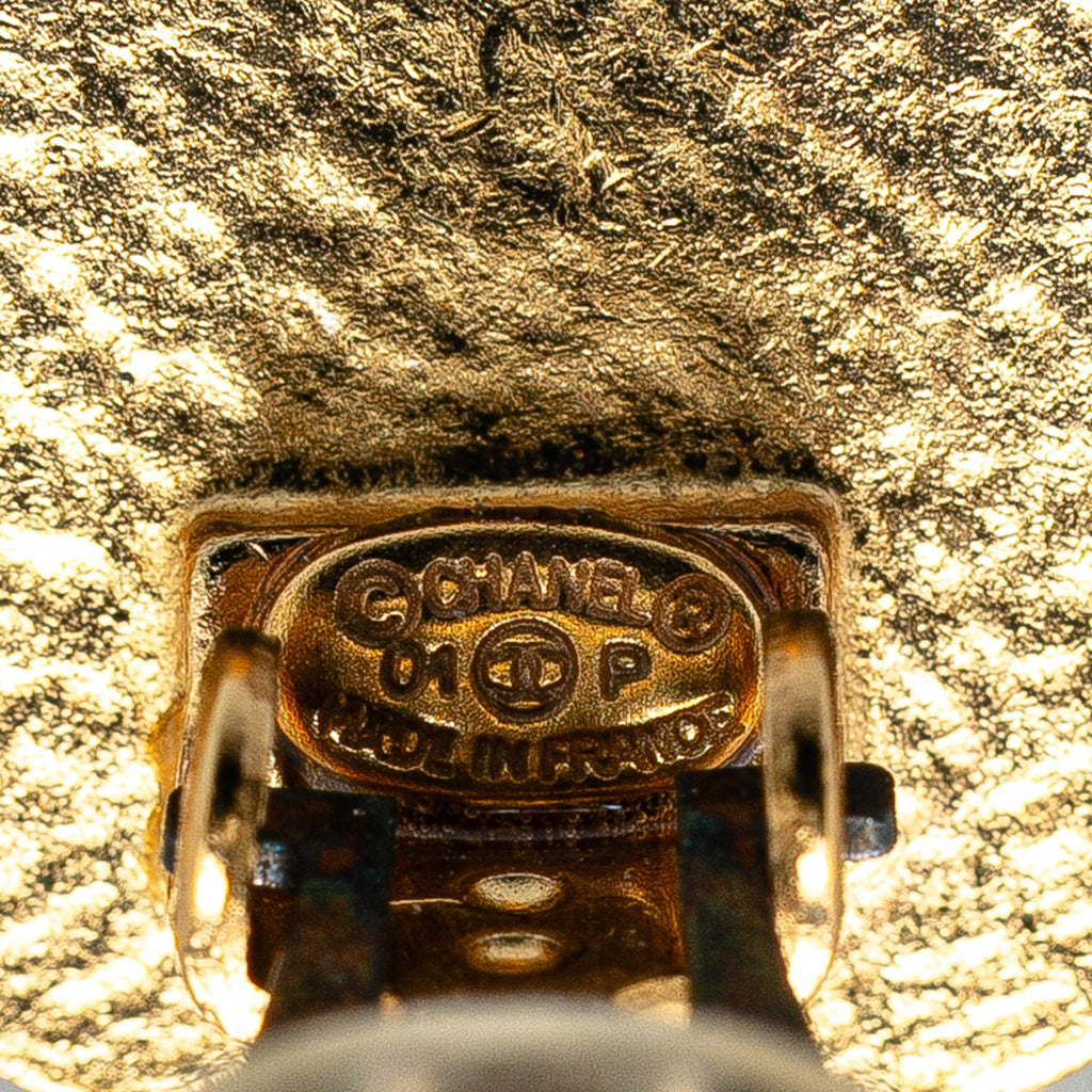 Chanel Gold Plated CC Clip On Earrings
