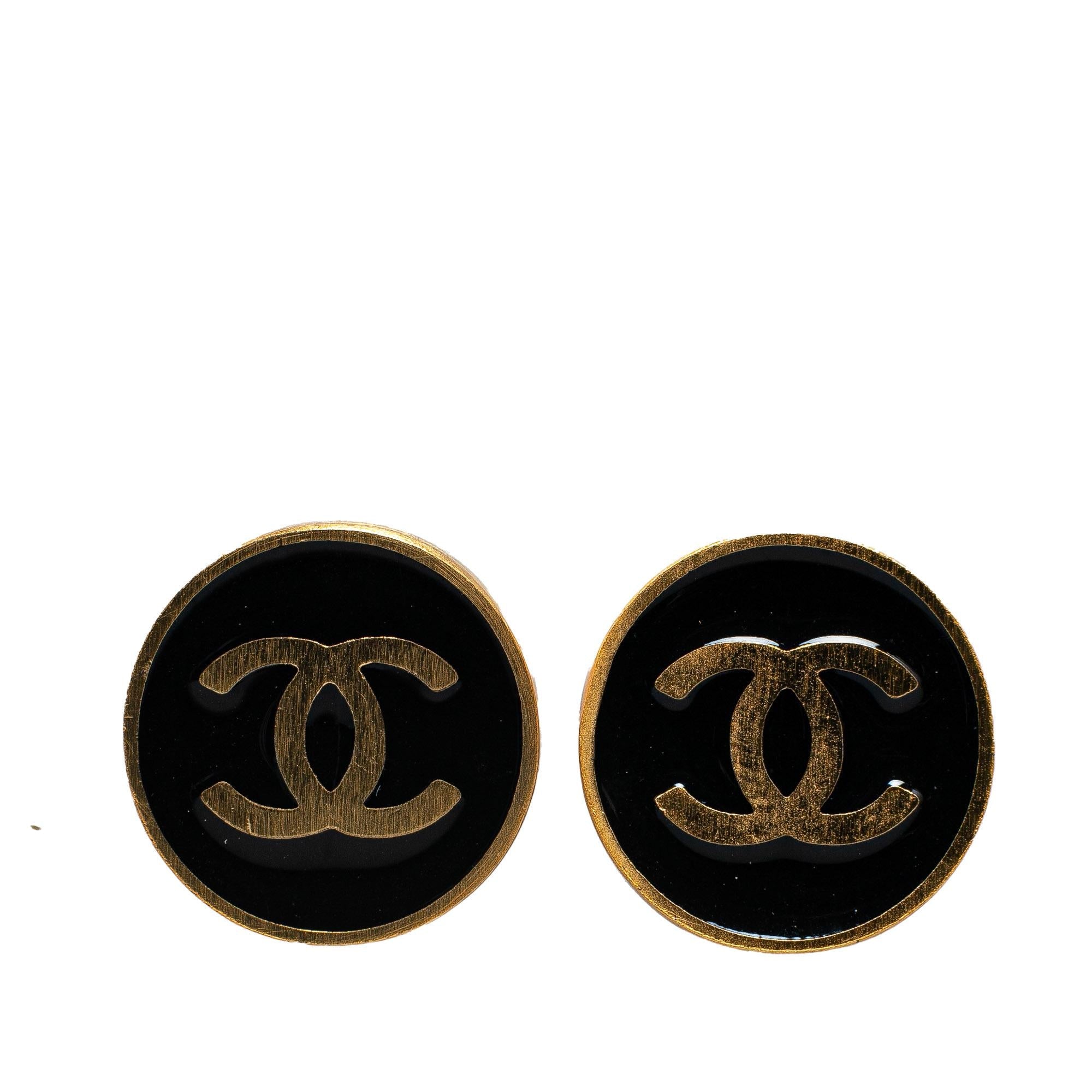 Chanel Gold Plated CC Clip On Earrings