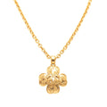 Chanel Gold Plated CC Clover Pendant Necklace