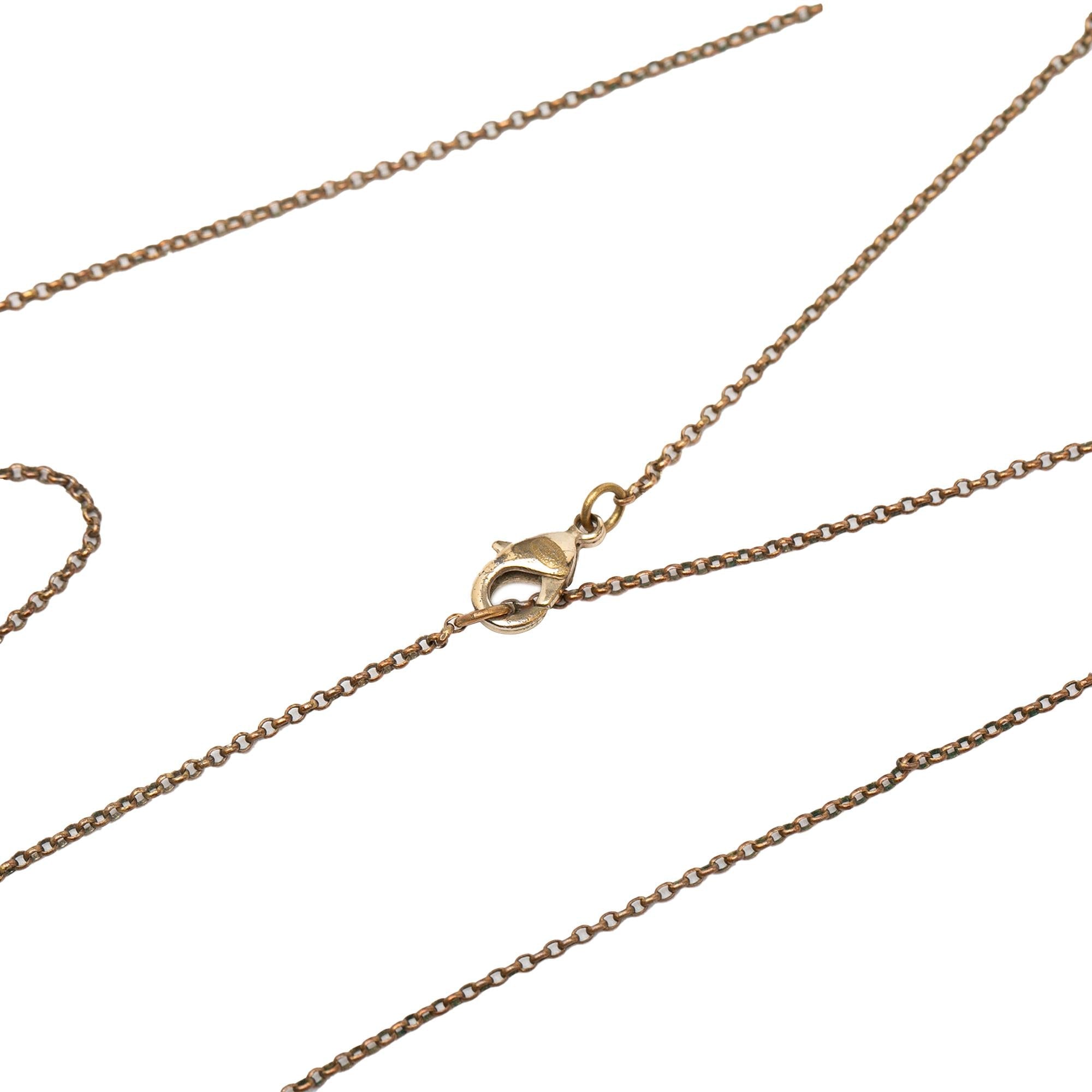 Chanel Gold Plated CC Crystal Pendant Necklace