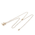 Chanel Gold Plated CC Crystal Pendant Necklace