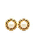 Chanel Gold Plated CC Faux Pearl Clip on Earrings (SHG-ziw21R)