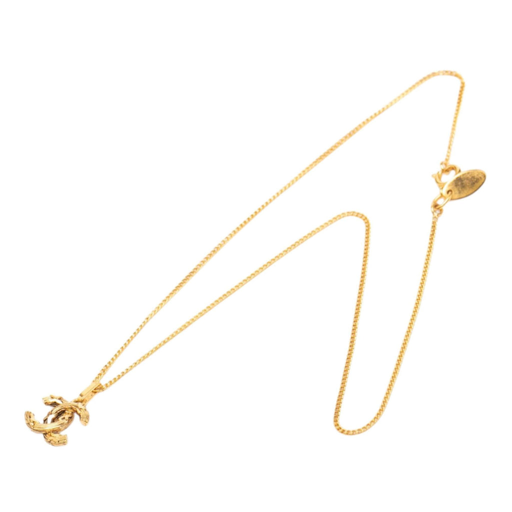 Chanel Gold Plated CC Pendant Necklace