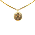 Chanel Gold Plated CC Round Pendant Necklace