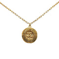 Chanel Gold Plated CC Round Pendant Necklace