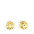 Chanel Gold Plated CC Rue Cambon Round Clip On Earrings (SHG-jju0yo)