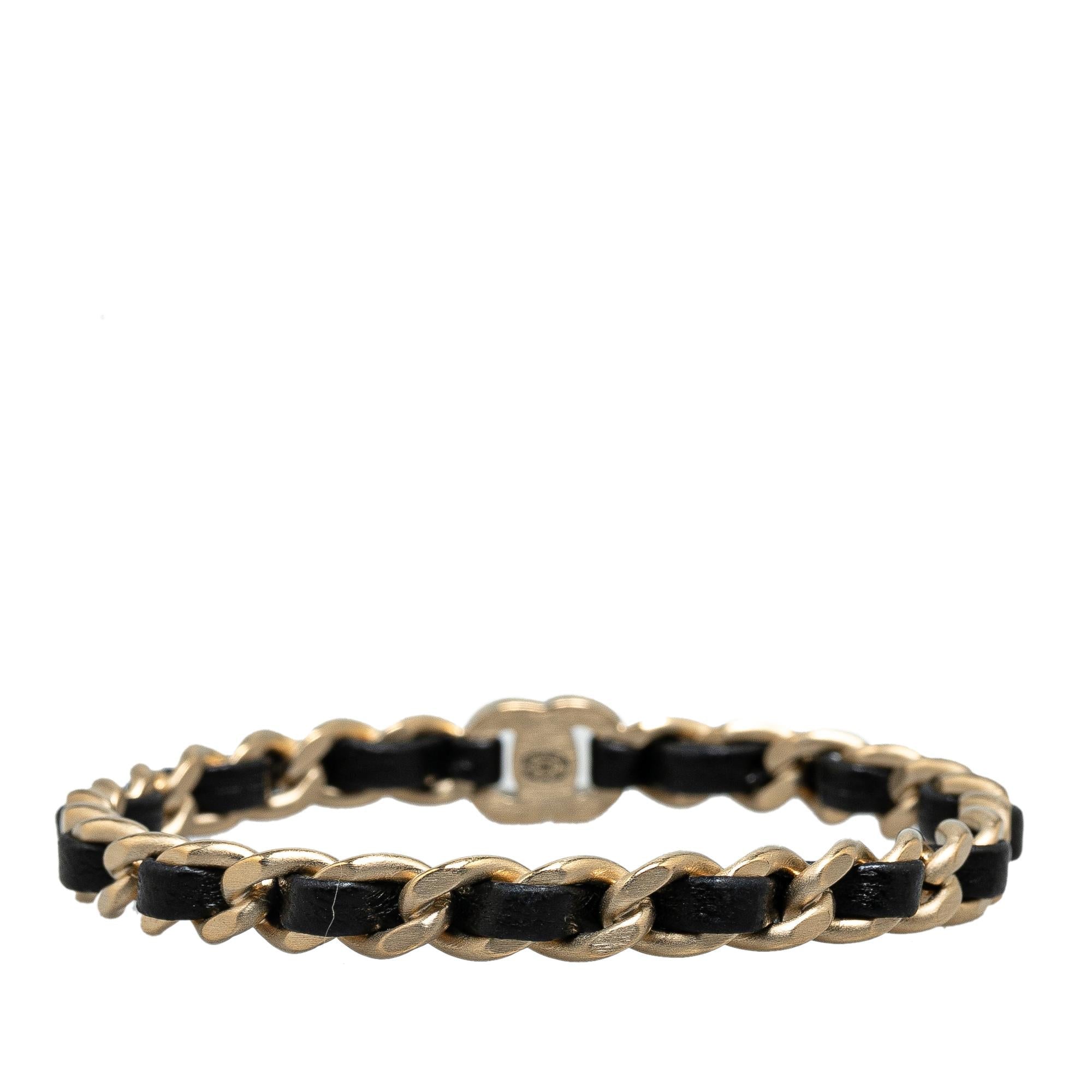 Chanel Gold Plated CC Turnlock Bangle Bracelet