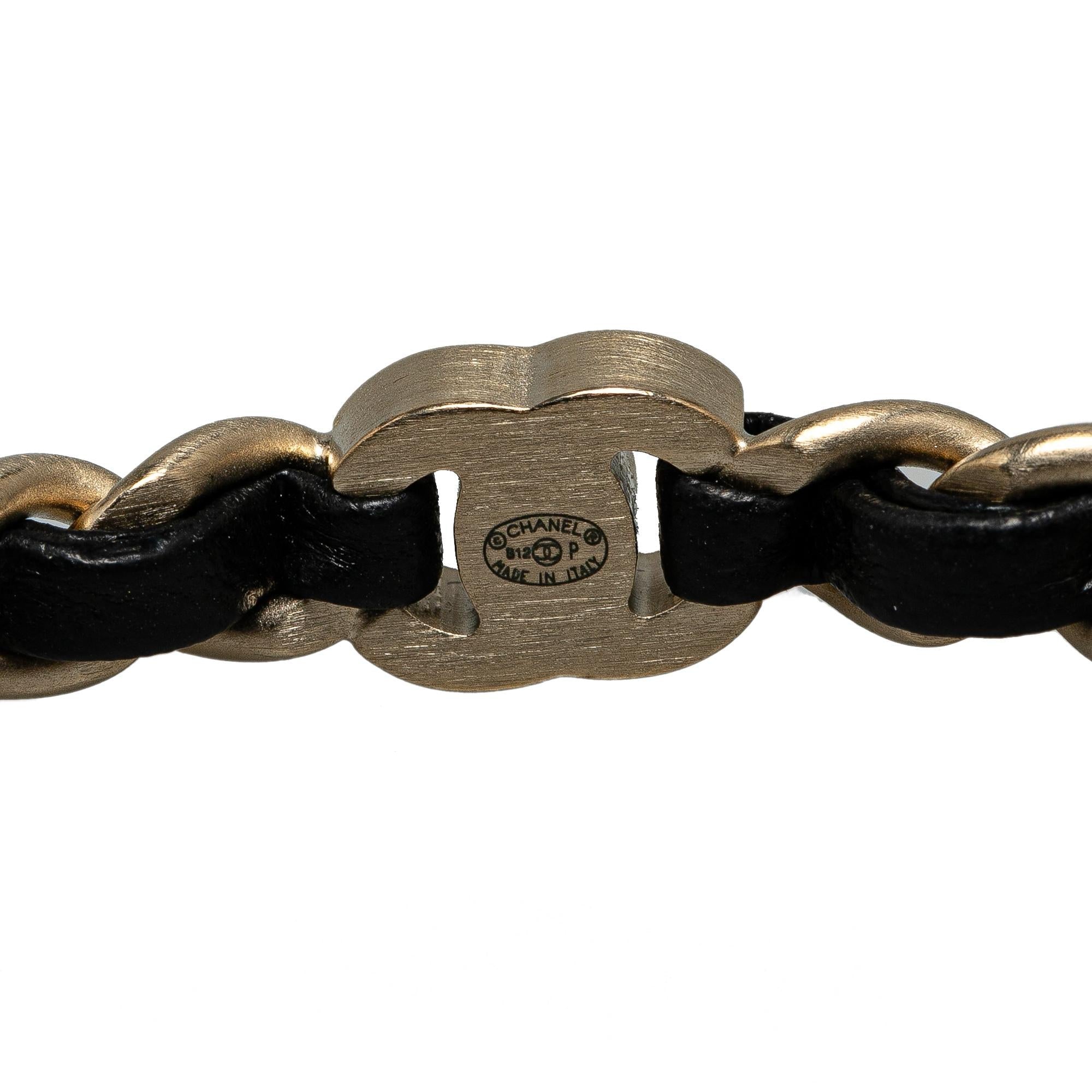 Chanel Gold Plated CC Turnlock Bangle Bracelet