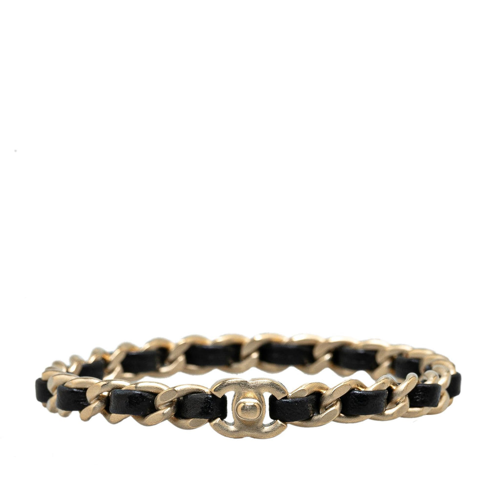 Chanel Gold Plated CC Turnlock Bangle Bracelet