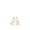 Chanel Gold Plated Clover Hoop Push Back Earrings