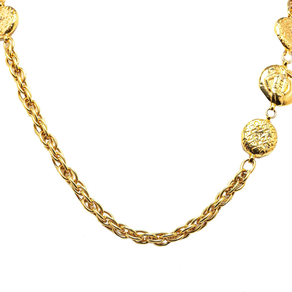 Chanel Gold Plated Coco Mademoiselle Chain Necklace (SHG-J15D4E)