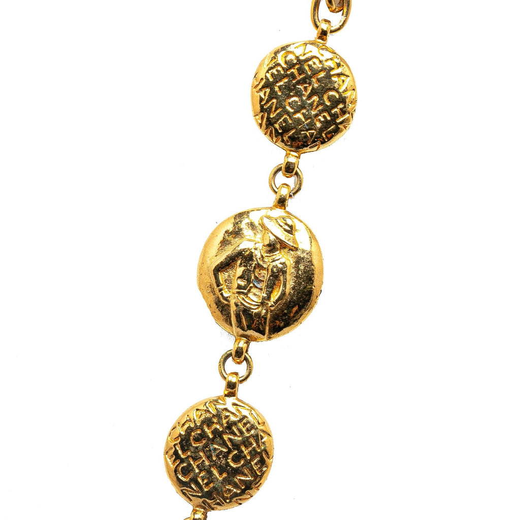 Chanel Gold Plated Coco Mademoiselle Chain Necklace (SHG-J15D4E)