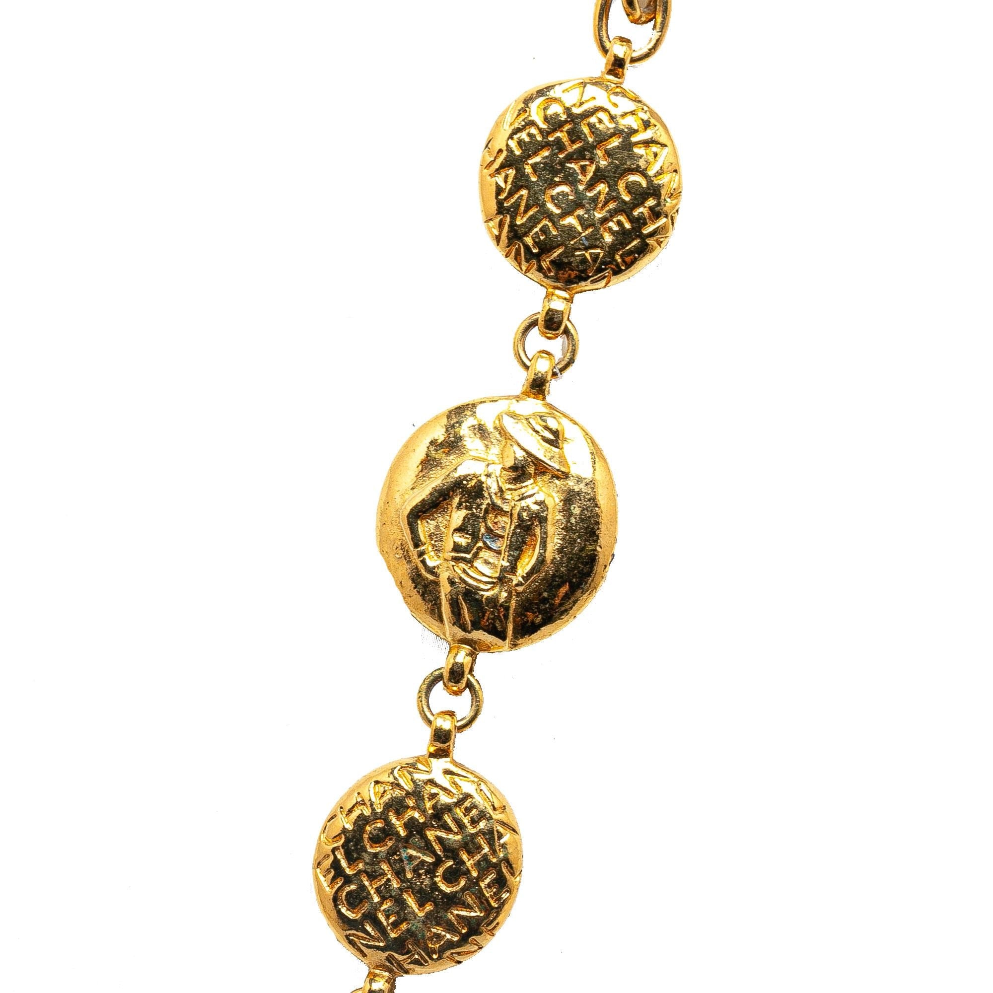 Chanel Gold Plated Coco Mademoiselle Chain Necklace (SHG-J15D4E)